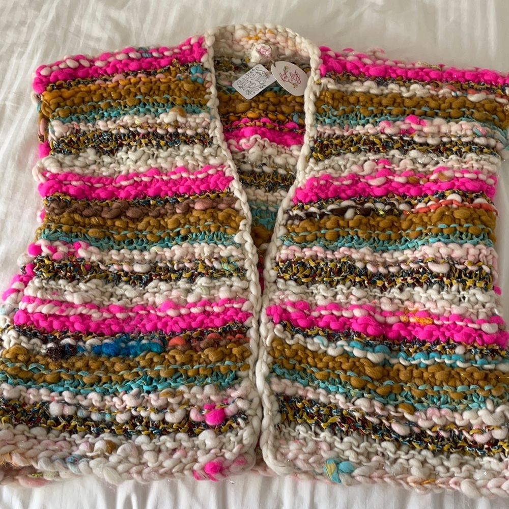 Beautiful woven wool vest. So much beautiful color!